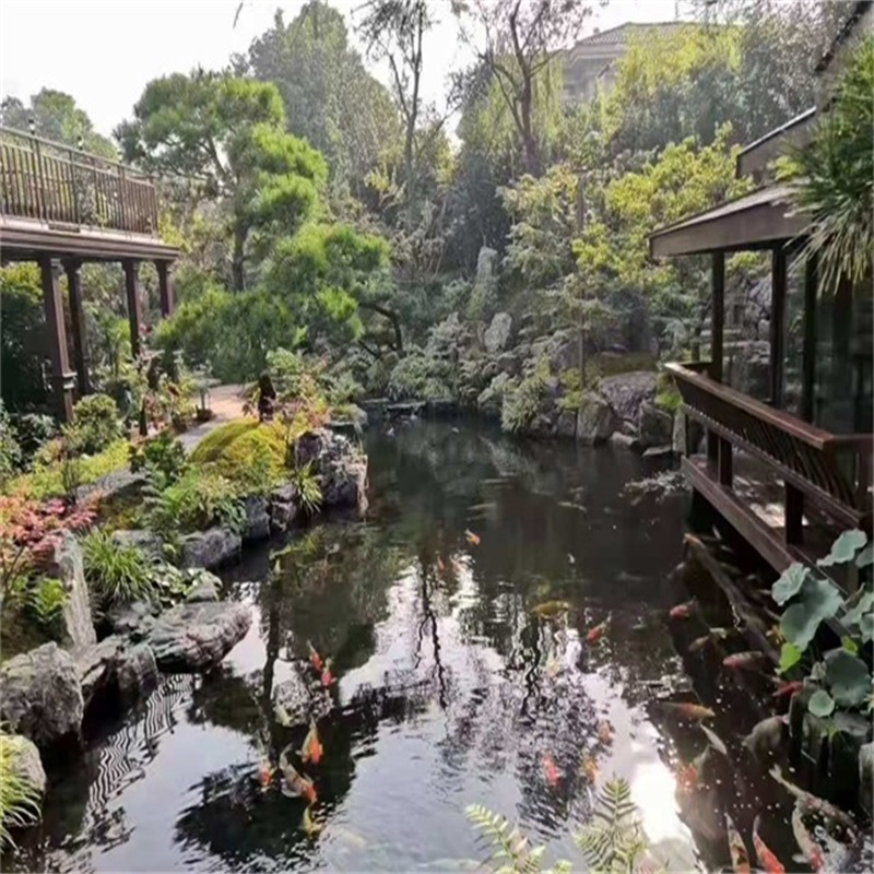 中山庭院小型鱼池假山图片