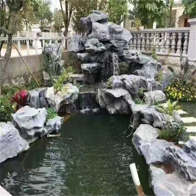 中山庭院鱼池假山图片