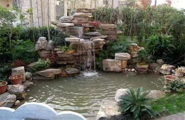 中山庭院假山鱼池设计
